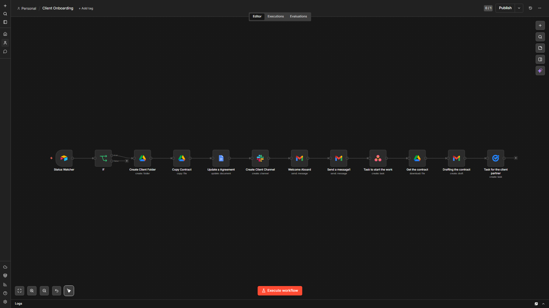 Client onboarding Workflow in n8n